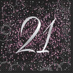 Schwarz Pink Silber foliert zum 21. Geburtstag